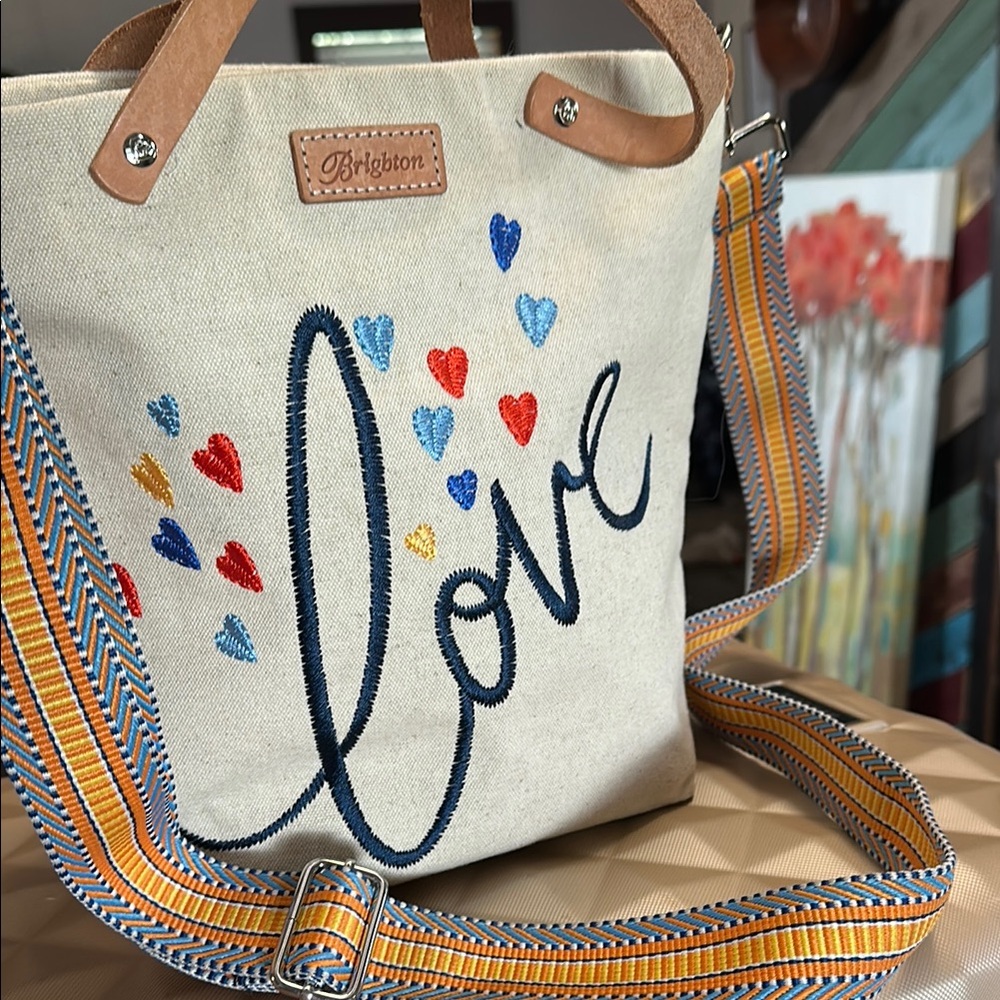 Brighton Heartful Embroidered Canvas Tote Bag